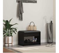 vidaXL Banc d'entrée avec coussin Chêne Noir 63 x 38 x 45 cm 891569
