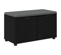 Vidaxl Banc D'entrée Avec Coussin Chêne Noir 80 X 38 X 46 Cm