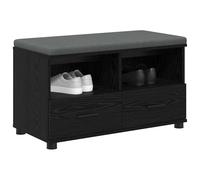 Vidaxl Banc D'entrée Avec Coussin Chêne Noir 80 X 38 X 46 Cm