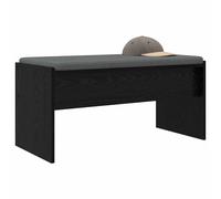 vidaXL Banc d'entrée rectangulaire avec coussin Chêne Noir 83x38x40 cm, design moderne