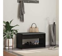 Vidaxl Banc D'entrée Avec Coussin Chêne Noir 83 X 38 X 45 Cm
