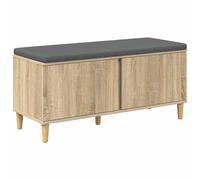 vidaXL Banc d'entrée avec coussin Chêne Sonoma 100 x 38 x 46 cm Contemporain, rangement abondant