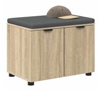 vidaXL Banc d'entrée avec coussin – Chêne Sonoma 60×38×46 cm, rangement, design moderne