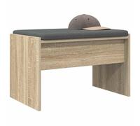 vidaXL Banc d'entrée avec Coussin Chêne Sonoma 63 x 38 x 40 cm, Banc d'entrée, rectangulaire, Design Moderne, Assise Durable et Confortable, mobilier Fonctionnel