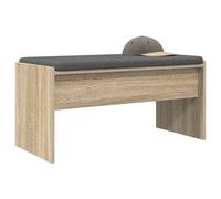 vidaXL Banc d'entrée avec Coussin Chêne Sonoma 83 x 38 x 40 cm, Banc d'entrée, rectangulaire, Design Moderne, Assise Durable et Confortable, mobilier Fonctionnel