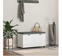 vidaXL – Banc d'entrée avec coussin et rangement – Blanc 80 x 46 x 46 cm