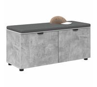 vidaXL Banc d'entrée avec Coussin Gris Béton 100 x 38 x 46 cm