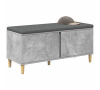 vidaXL Banc d'entrée avec Coussin Gris béton 100 x 38 x 46 cm, Autre, Rectangulaire, Style Contemporain, Rangement Abondant, Design Élégant pour Espaces Modernes