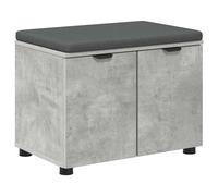 vidaXL – Banc d'entrée de rangement avec coussin – Gris béton 60×38×46 cm – Design moderne