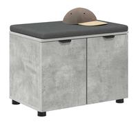 vidaXL – Banc d'entrée de rangement avec coussin – Gris béton 60×38×46 cm – Design moderne