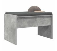 vidaXL Banc d'entrée avec Coussin Gris béton 63 x 38 x 40 cm, Banc d'entrée, rectangulaire, Design Moderne, Assise Durable et Confortable, mobilier Fonctionnel