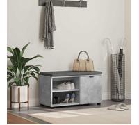 vidaXL Banc d'entrée avec coussin – Rangement & étagère robuste – Gris béton 80x38x46 cm