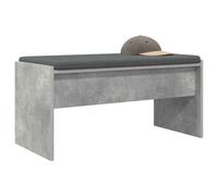vidaXL Banc d'entrée avec Coussin Gris béton 83 x 38 x 40 cm, Banc d'entrée, rectangulaire, Design Moderne, Assise Durable et Confortable, mobilier Fonctionnel
