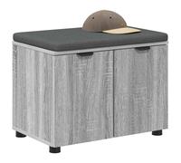 vidaXL Banc d'entrée avec coussin Gris Sonoma 60 x 38 x 46 cm