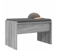 vidaXL Banc d'entrée avec Coussin Gris Sonoma 63 x 38 x 40 cm, Banc d'entrée, rectangulaire, Design Moderne, Assise Durable et Confortable, mobilier Fonctionnel