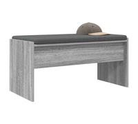 vidaXL Banc d'entrée avec Coussin Gris Sonoma 83 x 38 x 40 cm, Banc d'entrée, rectangulaire, Design Moderne, Assise Durable et Confortable, mobilier Fonctionnel