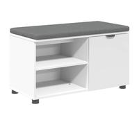 vidaXL Banc d'entrée avec coussin Uni Blanc 80 x 38 x 46 cm