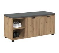 vidaXL Banc d'entrée avec coussin Uni Chêne artisanal 100 x 38 x 46 cm, Rangement sous le banc, Design moderne rectangulaire, Étagère robuste, pour organiser vos affaires, Utilisation polyvalente, Loo