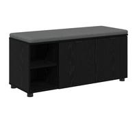 vidaXL Banc d'entrée avec coussin Uni Chêne noir 100 x 38 x 46 cm