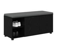 vidaXL Banc d'entrée avec coussin Uni Chêne noir 100 x 38 x 46 cm, Rangement sous le banc, Design moderne rectangulaire, Étagère robuste, pour organiser vos affaires, Utilisation polyvalente, Look sty