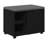 vidaXL Banc d'entrée avec coussin Uni Chêne noir 60 x 38 x 46 cm