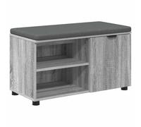 vidaXL Banc d'entrée avec coussin Uni Gris Sonoma 80 x 38 x 46 cm