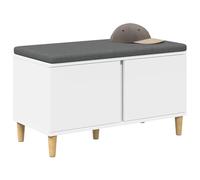 vidaXL Banc d'entrée avec coussin et rangement Blanc 80 x 38 x 46 cm, style contemporain