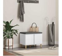 vidaXL Banc d'entrée avec coussin et rangement Blanc 60 x 38 x 46 cm Style contemporain