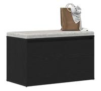 Banc - Hall Noir - Bois d'ingénierie - 80x40x45 cm - Design contemporain