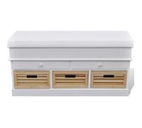 vidaXL Banc d'entrée et de rangement avec coussin 2 tiroirs Blanc