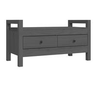 Vidaxl Banc D'entrée Gris 80x40x43 Cm Bois De Pin Massif Marron