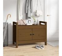 Banc d'Entrée Blanc 80x40x43 cm Bois de Pin Massif Rangement Siège vidaXL