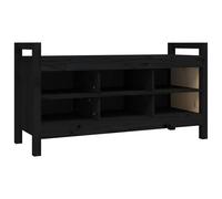 821793 vidaXL Banc d'entrée Noir 110x40x60 cm Bois de pin massif