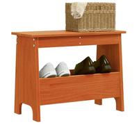 vidaXL Banc d'Entrée, Siège avec Étagère, Banc à Chaussures, Meuble de Rangement, Organisateur de Couloir, Cire Marron Bois 837387
