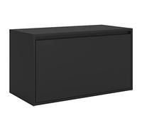 vidaXL Banc d'Entrée, Siège de Rangement, Meuble à Chaussures avec Assise, Organisateur de Salon Salle de Séjour Intérieur, Noir Bois d'Ingénierie