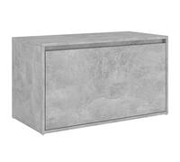vidaXL Banc d'entrée Siège de rangement Meuble à chaussures avec assise Bois d'ingénierie Gris béton