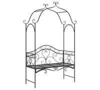 Vidaxl Banc D'extérieur Noir Noir Métal Grand Détails Décoratifs