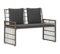 vidaXL Banc extérieur avec coussin Gris et Gris foncé 116 x 55 x 82 cm, Jardin et terrasse, sièges extérieurs rustiques, banc résistant aux intempéries, ensemble de détente, canapé confortable, déco e