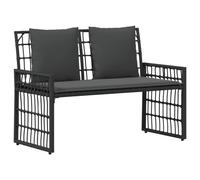 Vidaxl Banc Extérieur Avec Coussin Noir Et Gris Foncé 116 X 55 X 82 Cm