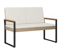 Vidaxl Banc Extérieur Beige Et Blanc Crème 107 X 61 X 80 Cm Polyrotin