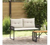 Vidaxl Banc Extérieur Noir Et Blanc Crème 118 X 55 X 82 Cm