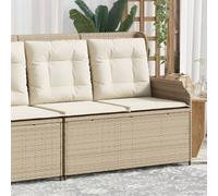 Vidaxl Banc Inclinable De Jardin Avec Coussins Beige Résine Tressée