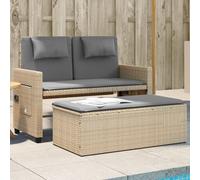 Vidaxl Banc Inclinable De Jardin Avec Coussins Beige Résine Tressée