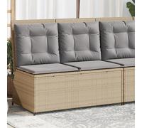 Vidaxl Banc Inclinable De Jardin Avec Coussins Beige Résine Tressée