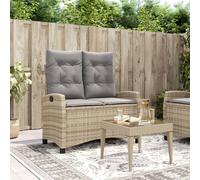 Vidaxl Banc Inclinable De Jardin Avec Coussins Beige Résine Tressée