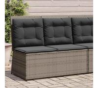 Vidaxl Banc Inclinable De Jardin Avec Coussins Gris Résine Tressée