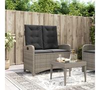 Vidaxl Banc Inclinable De Jardin Avec Coussins Gris Résine Tressée