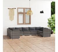 Vidaxl Banc Inclinable De Jardin Avec Coussins Gris Résine Tressée