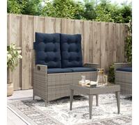 Banc Inclinable de Jardin avec Coussin Siège Terrasse Résine Tressée vidaXL