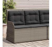 vidaXL Banc inclinable de jardin avec coussins gris résine tressée 368948
